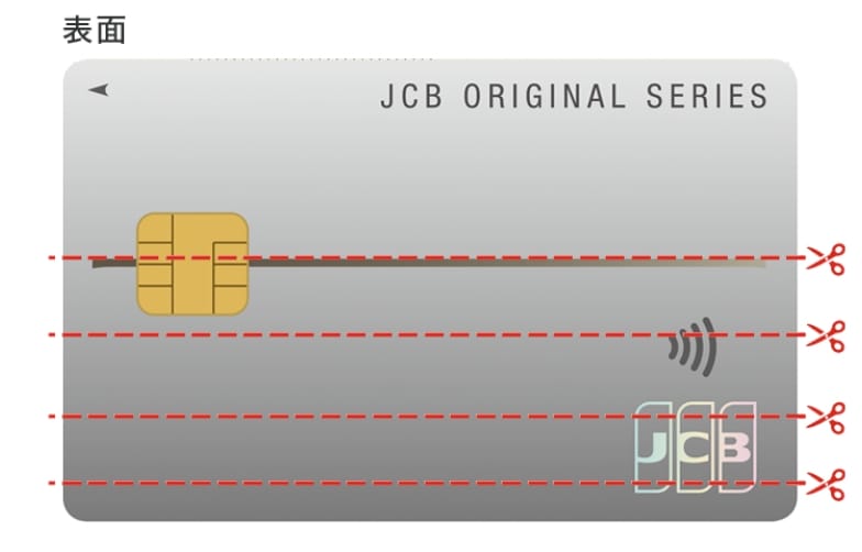 4.今までお使いのカードを切断のうえ、分けて処分してください。